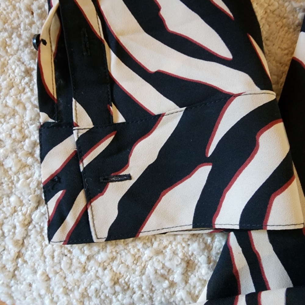 Express Zebra Print Button Down Portofino Shirt C… - image 4